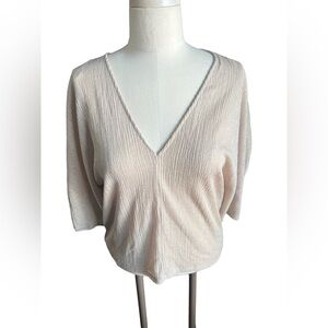 Zara Size M Balloon Sleeve Tan Top